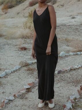 OZMA Anaise slip maxi dress black